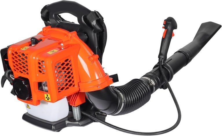 Wiltec Souffleur de Feuilles à Dos, moteur à essence 2 temps 1,7 CV, éléments de commande sur poignée